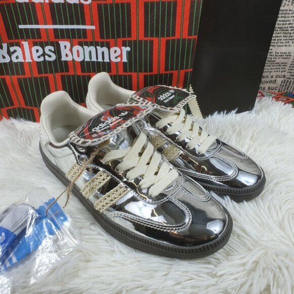 adidas Silver and Cream Athletic Sneakers - Picture 3 of 5